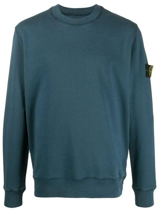 Garment Dyed Cotton Crewneck Sweatshirt Navy - STONE ISLAND - BALAAN 1
