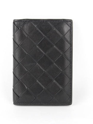 Intrecciato card wallet black - BOTTEGA VENETA - BALAAN 1