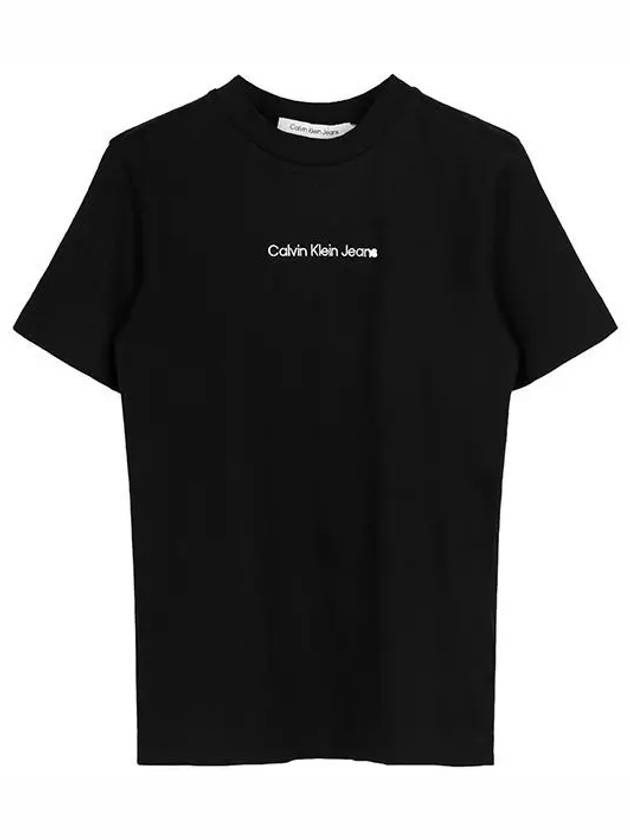 Monologo Short Sleeve T-Shirt Black - CALVIN KLEIN - BALAAN 2