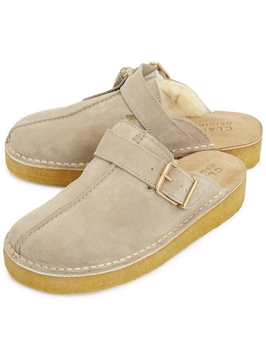 Women's Track Suede Mules Sand - CLARKS - BALAAN 2