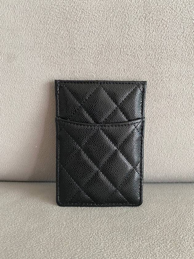 Classic Gold CC Logo Caviar Card Wallet Black - CHANEL - BALAAN 4