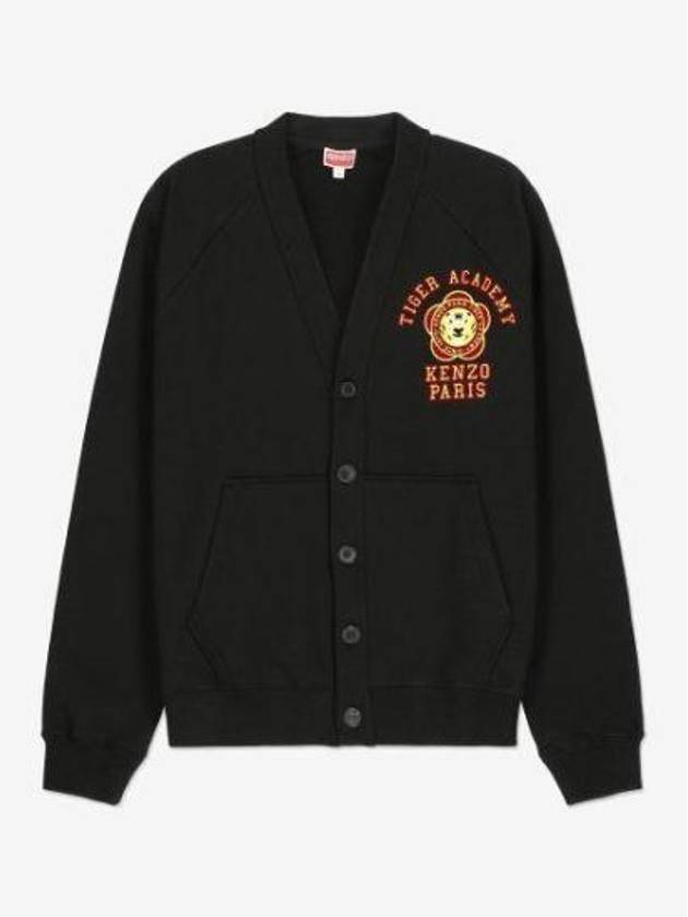 Varsity Graphic Molleton Cotton Cardigan Black - KENZO - BALAAN 2