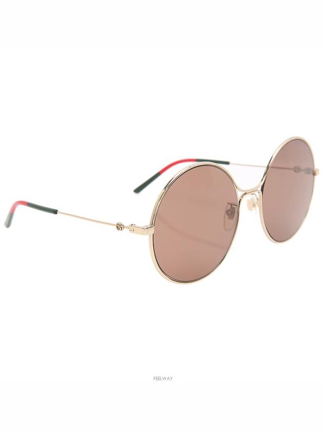 Gold Three Stripes Round Metal Women s Sunglasses GG0395SK - GUCCI - BALAAN 5