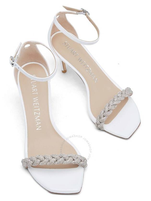 Stuart Weitzman Ladies White Nudistcurve 75 Highshine Sandals, Brand Size 35 ( US Size 4.5 ) - STUART WEITZMAN - BALAAN 3