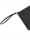 Intrecciato Strap Large Clutch Bag Black - BOTTEGA VENETA - BALAAN 4