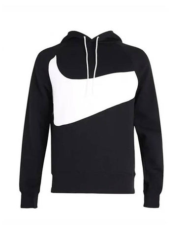 Men's Sportswear Swoosh Tech Fleece Hoodie Black - NIKE - BALAAN 1