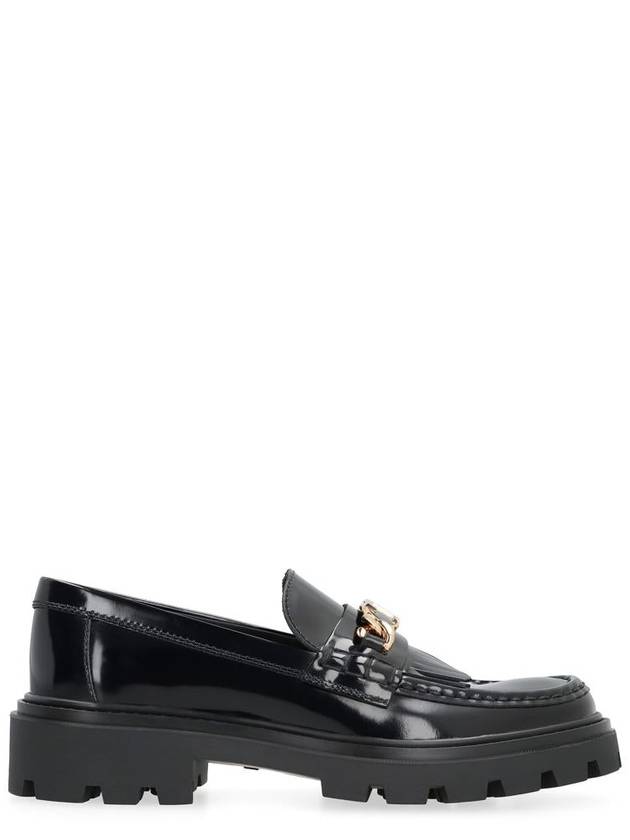 Leather Fringe Loafers Black - TOD'S - BALAAN 2