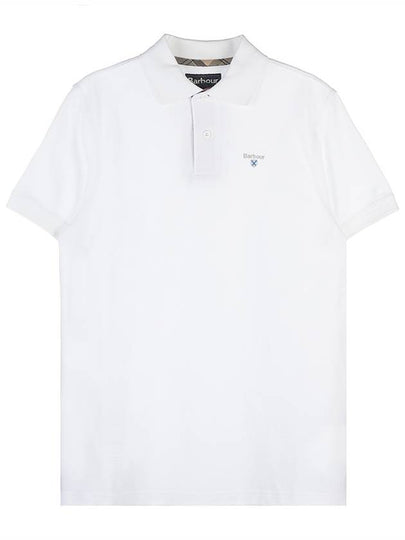 Tartan Pique Short Sleeve Polo Shirt White - BARBOUR - BALAAN 2