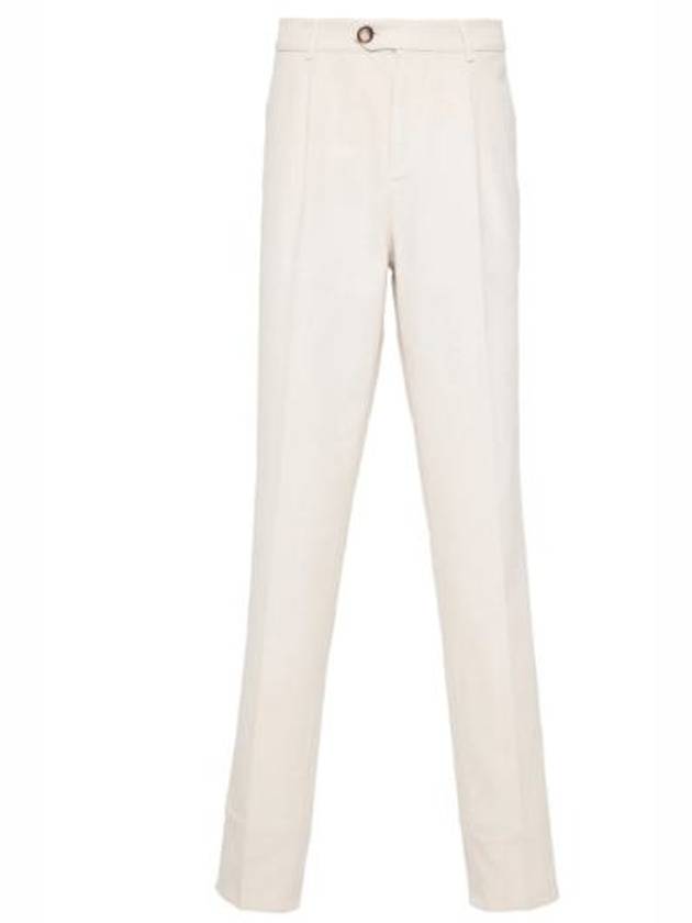 Slim Fit Straight Pants Sand Beige - BRUNELLO CUCINELLI - BALAAN 6