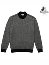 men's two-tone high neck knit top black - BLACK&WHITE - BALAAN 2