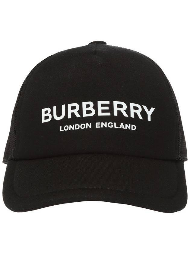 Logo Print Mesh Ball Cap Black - BURBERRY - BALAAN.