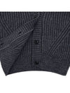 V-neck wool crop cardigan gray - AMI - BALAAN.