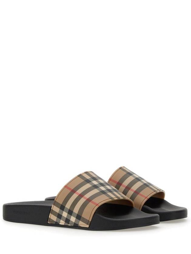 Check Furley Slippers Beige - BURBERRY - BALAAN 4