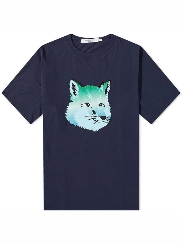 Vibrant Fox Head Easy Short Sleeve T-Shirt Navy - MAISON KITSUNE - BALAAN 2