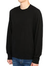 Crew Neck Wool Knit Top Black - THEORY - BALAAN 3