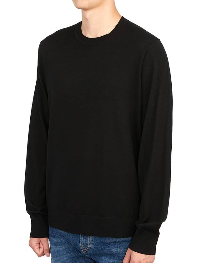 Crew Neck Wool Knit Top Black - THEORY - BALAAN 3