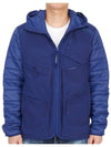 Goggles 5 Pocket Hooded Jacket Blue - CP COMPANY - BALAAN 4