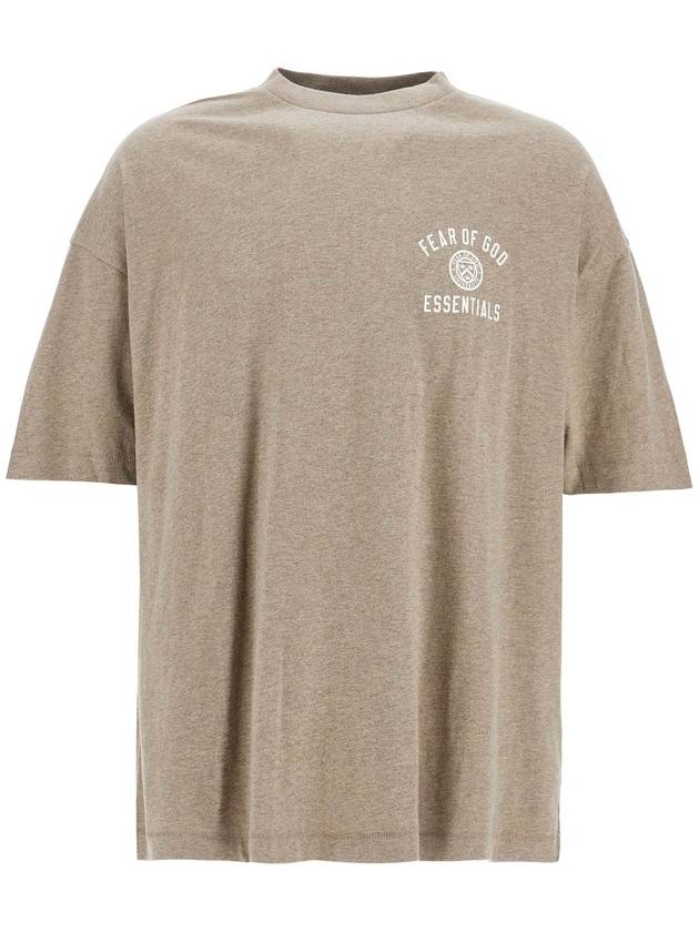 heather grey minimalist crew neck t-shirt - FEAR OF GOD ESSENTIALS - BALAAN 1