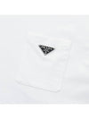 Triangle Logo Pocket Long Sleeve T Shirt White - PRADA - BALAAN 7