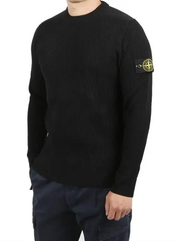 Full Rib Pure Wool Crewneck Knit Top Navy - STONE ISLAND - BALAAN 2