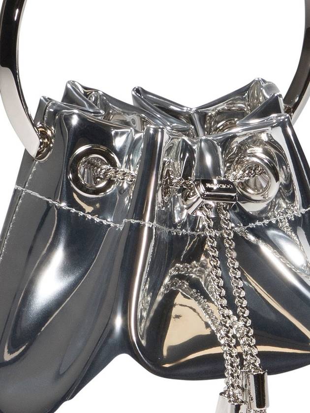 Bon Mirror Fabric Bucket Bag Silver - JIMMY CHOO - BALAAN 5