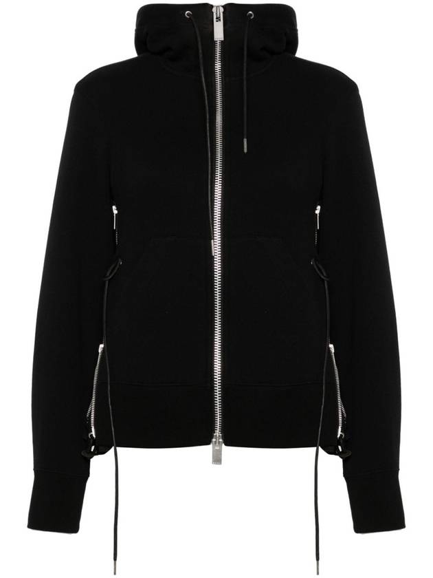 Sponge Sweat Nylon Twill Hooded Zip Up Black - SACAI - BALAAN 2