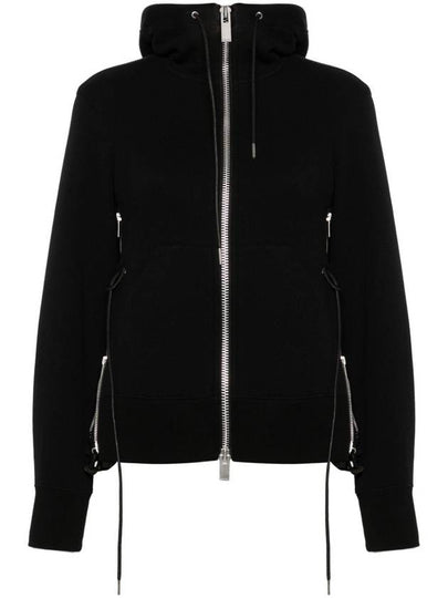 Sponge Sweat Nylon Twill Hooded Zip Up Black - SACAI - BALAAN 2