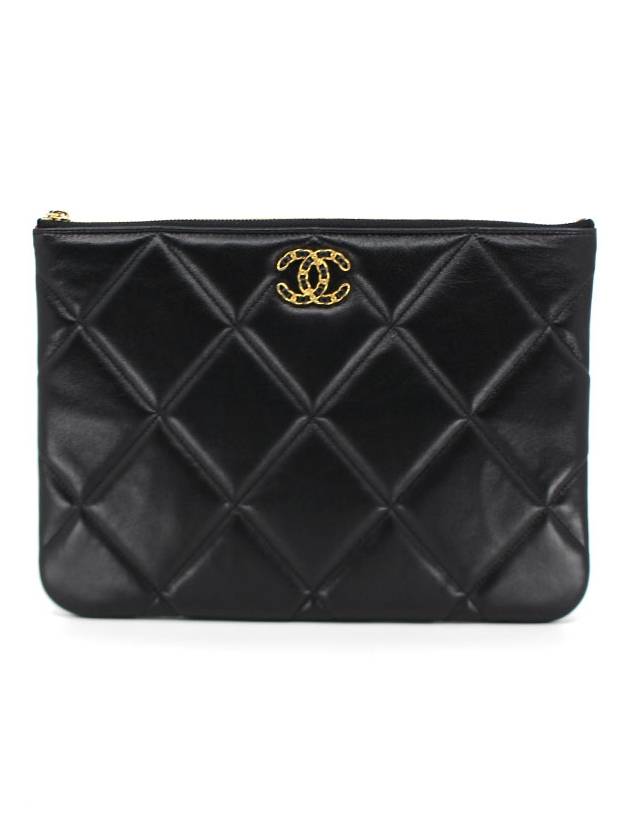 CH 19 Lambskin Black Medium Clutch Gold Plated AP0951 CH31CL003 - CHANEL - BALAAN 1