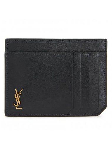 Monogram Card Wallet Black - SAINT LAURENT - BALAAN 1