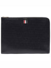 Three Stripes Tab Pebble Document Folio Clutch Bag Black - THOM BROWNE - BALAAN 2