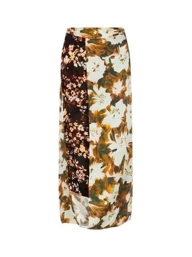 Women's Floral Block Wrap Skirt Multi 271732 - DRIES VAN NOTEN - BALAAN 1