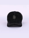 Embroidered Logo Suede Ball Cap Black - BRUNELLO CUCINELLI - BALAAN 3