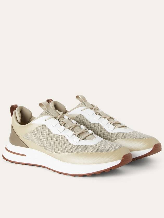 Logo Technical Knit Low-Top Sneakers Desert Beige - LORO PIANA - BALAAN 2