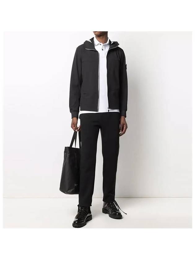 Soft Shell Brushed Lining Zip Up Hoodie Black - STONE ISLAND - BALAAN 3