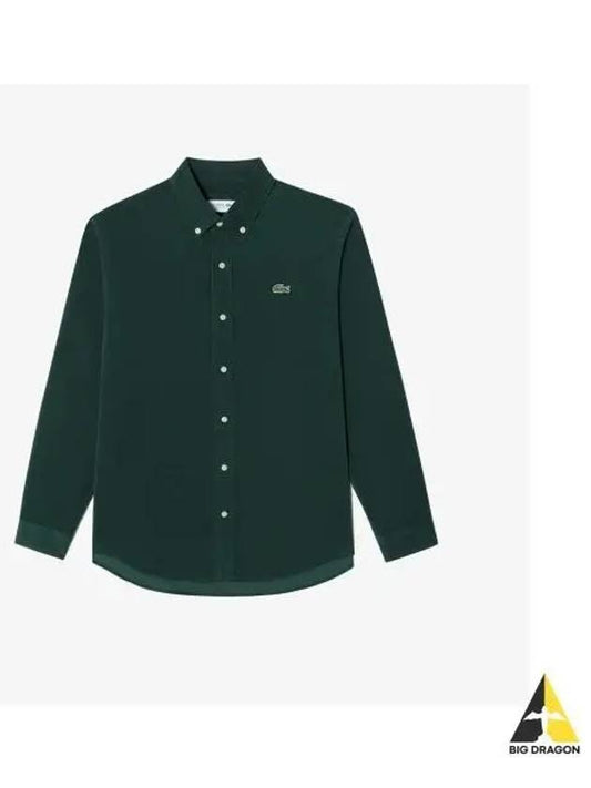 Men s Corduroy Solid Shirt Green - LACOSTE - BALAAN 1