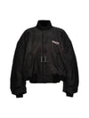 Embroidered Logo Bomber Jacket Black - BALENCIAGA - BALAAN 2