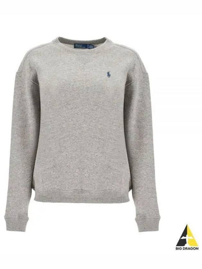 Embroidered Logo Cotton Sweatshirt Grey - POLO RALPH LAUREN - BALAAN 2