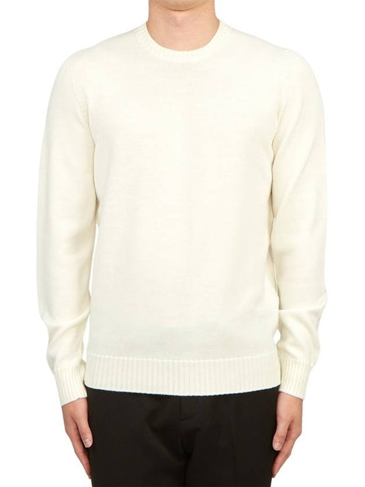 Crew Neck Wool Knit Top Ivory - DRUMOHR - BALAAN 2