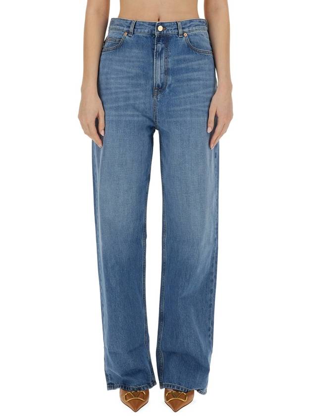 Denim Wide Jeans Blue - VALENTINO - BALAAN 2