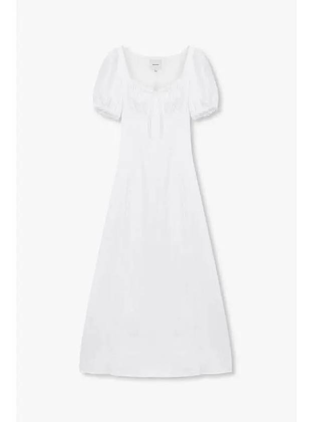 Heart Neck Linen Long Dress Cherise White - REFORMATION - BALAAN 1