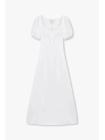 Heart Neck Linen Long Dress Cherise White - REFORMATION - BALAAN 1