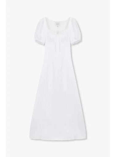 Heart Neck Linen Long Dress Cherise White - REFORMATION - BALAAN 1