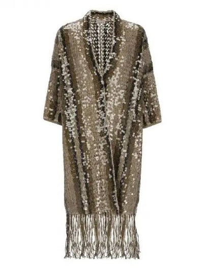 Sequin Crochet Fringe Long Cardigan 271288 - BRUNELLO CUCINELLI - BALAAN 1