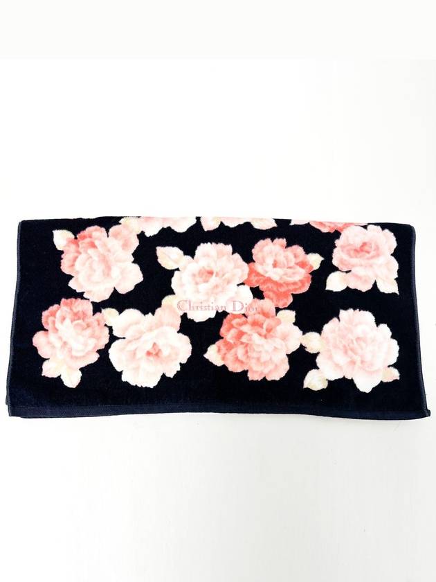 Black Pink Flower Pattern Beach Towel 4VDIEZ31875 - DIOR - BALAAN 4