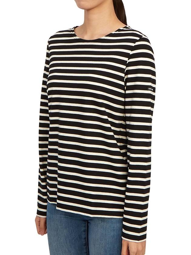 Minquiers Striped Long Sleeve T-Shirt Ecru Black - SAINT JAMES - BALAAN 3