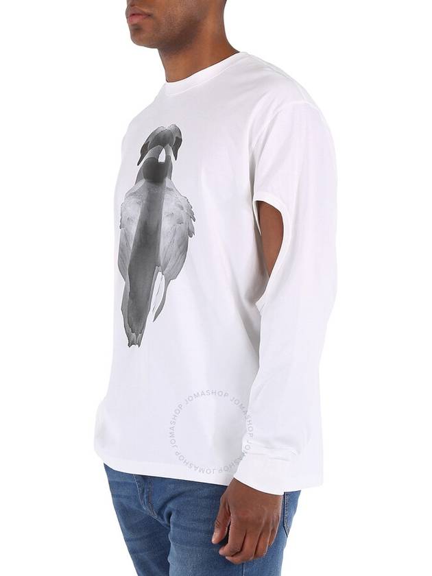 Swan Print Cut-Out Short Sleeve T-Shirt White - BURBERRY - BALAAN 4