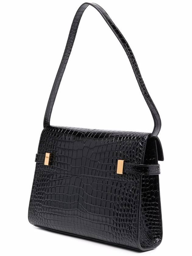 Manhattan Crocodile Small Shoulder Bag Black - SAINT LAURENT - BALAAN 3