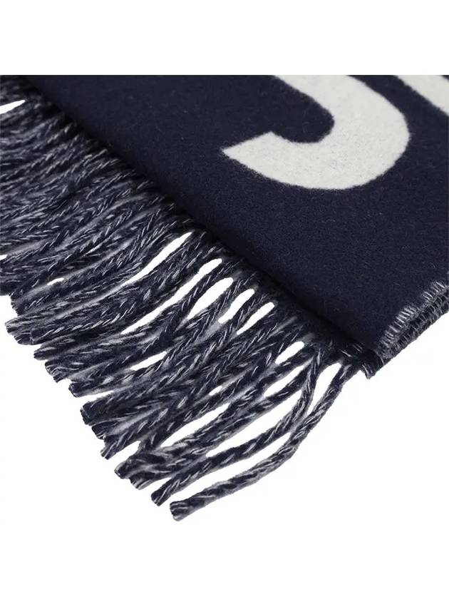 Lecharpe Fringe Logo Virgin Wool Muffler Navy - JACQUEMUS - BALAAN 4