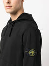 Wappen Patch Classic Fleece Hoodie Black - STONE ISLAND - BALAAN 4