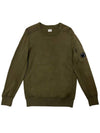 Lens Wappen Cotton Knit Sweatshirt Ivy Green - CP COMPANY - BALAAN.